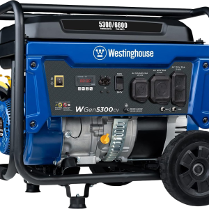 Westinghouse WGen5300cv Generator 5300W/6600W 30 Amp Recoil Start Gas with CO Sensor New