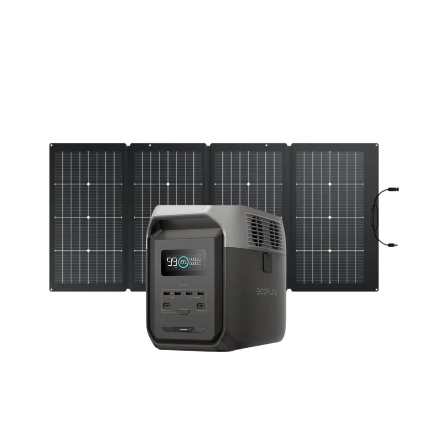 EcoFlow DELTA 3 1500 Portable Power Station Black with EcoFlow 220W Bifacial Portable Solar Panel