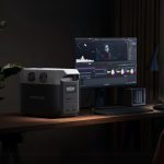 EcoFlow DELTA 3 1500 Portable Power Station placed beside a computer