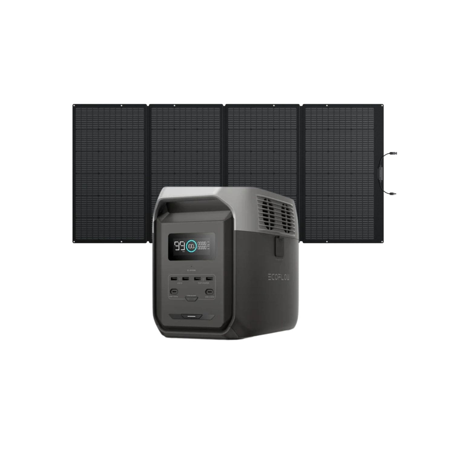 EcoFlow DELTA 3 1500 Portable Power Station with 400W Portable Solar Panel Black