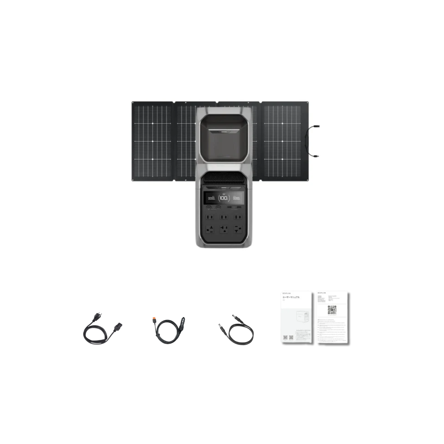EcoFlow DELTA 3 Plus Portable Power Station +  220W Bifacial Portable Solar Panel + Delta 3 Expansion Battery Inclusions