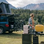 EcoFlow DELTA 3 Plus Portable Power Station beside a man using electric BBQ Grill