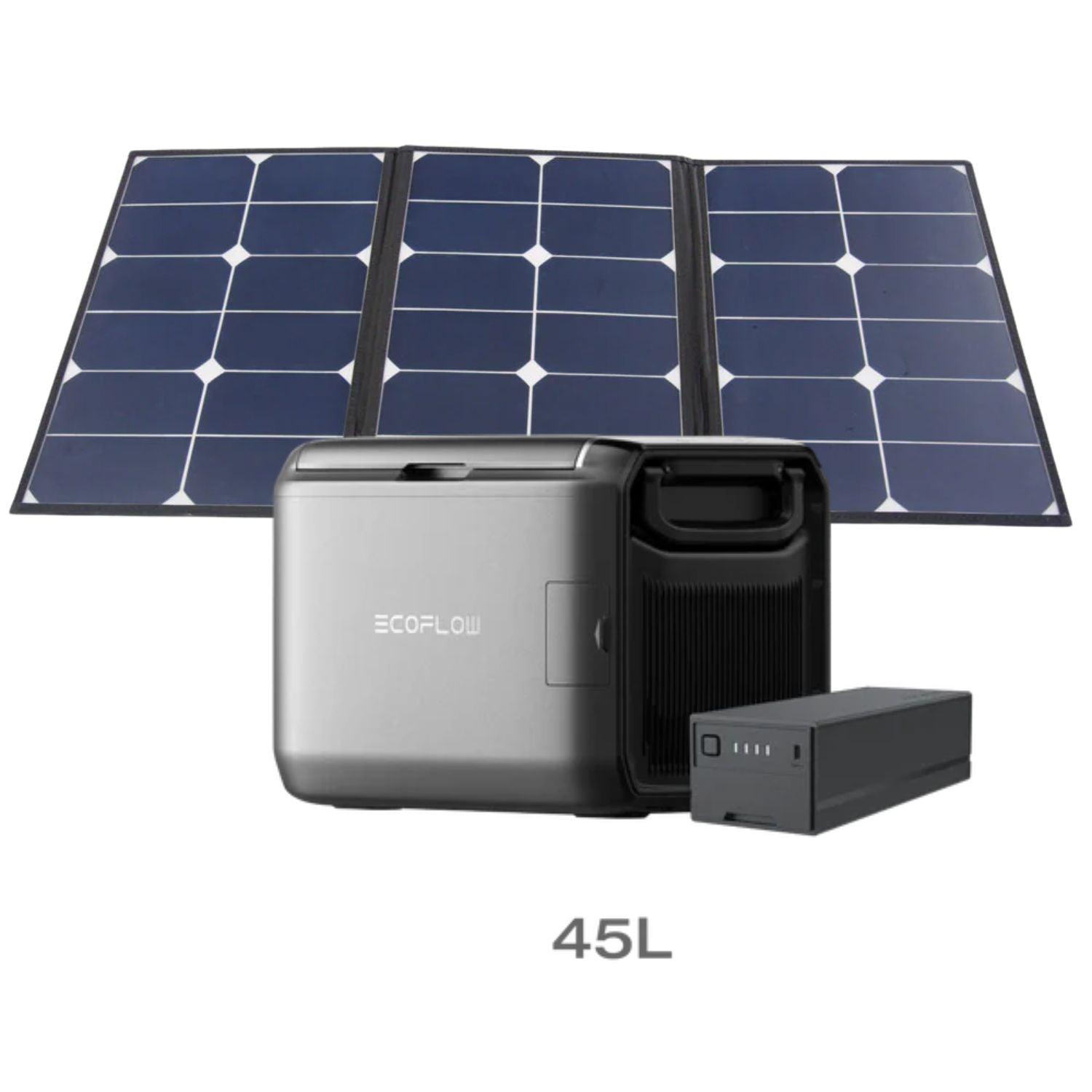 EcoFlow GLACIER Classic Portable Fridge Freezer 45L with 60W Foldable & Portable Solar Panel and plug-in Battery
