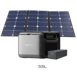 EcoFlow GLACIER Classic Portable Fridge Freezer 55L with 60W Foldable & Portable Solar Panel with plug-in Battery