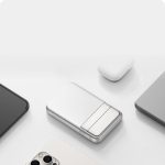 EcoFlow RAPID Magnetic Power Bank with earpods and phone