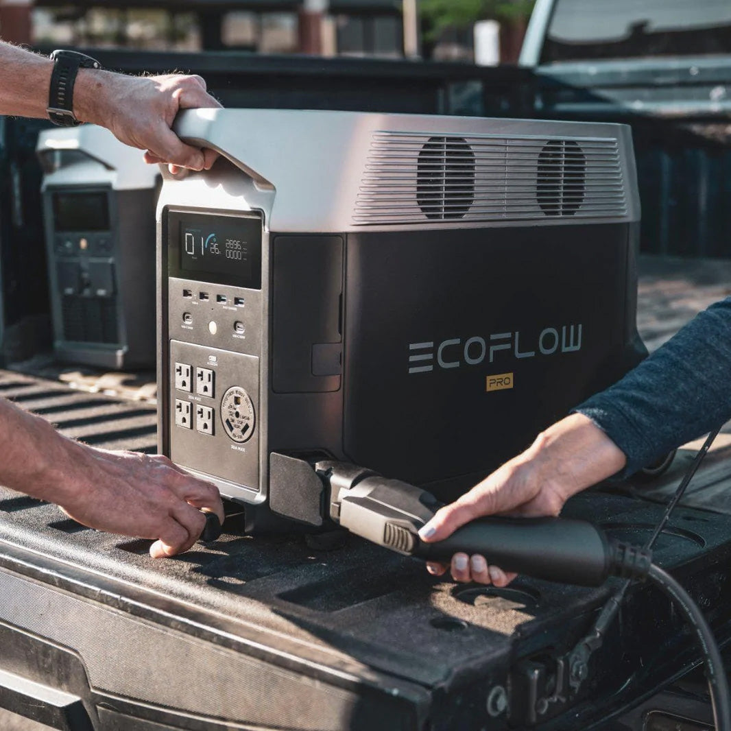EcoFlow EV X-Stream Adapter Charging A DELTA Pro On A Truck Bed